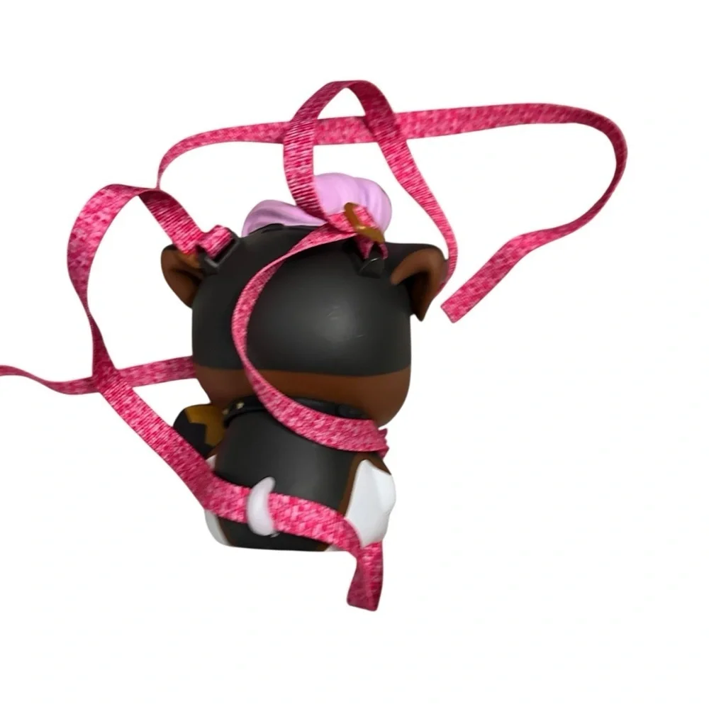 Cute Dog-Shaped Crossbody Bag with Pink Strap